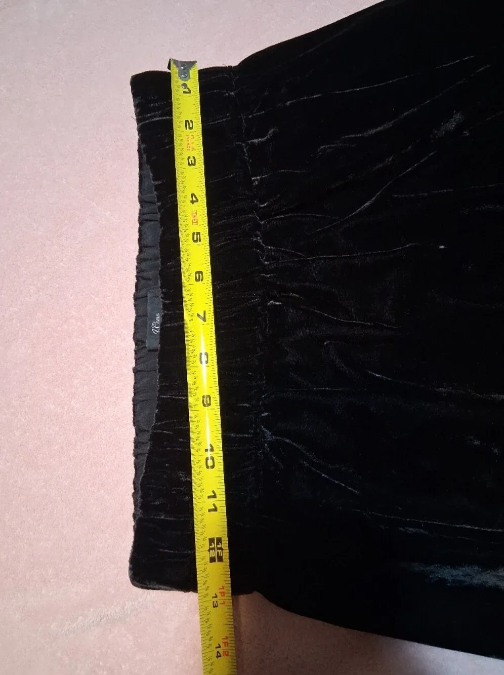 J.Crew Luxe Velvet Elastic Waist Pull-On  Knee-Length Skirt Black Small Office